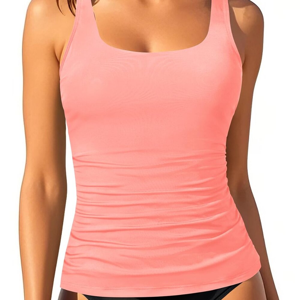 Aqua Eve Tankini Tops for Women Swimwear Top Only Tummy Control Bathing Suit Top